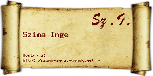 Szima Inge névjegykártya